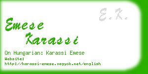 emese karassi business card